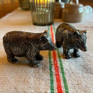 Pottery Barn Black Bear Salt and Pepper Shakers